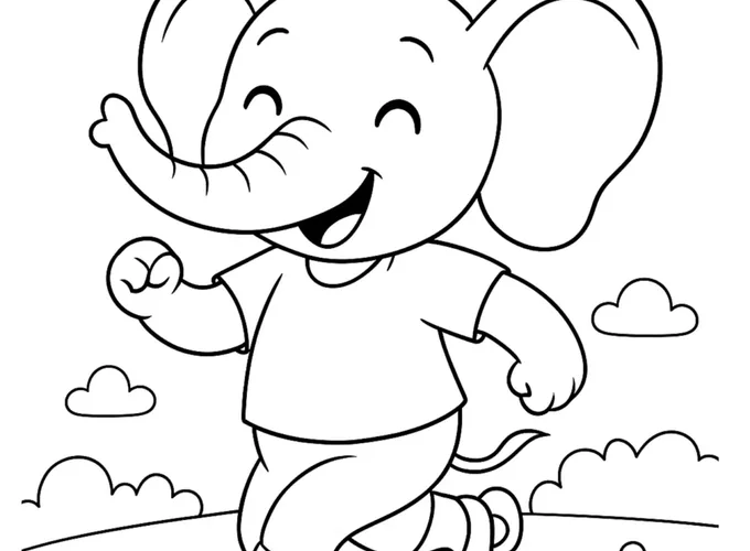 Sample page: Elephant on roller skates
